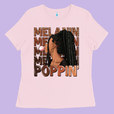 Ladies Tee Melanin poppin' afro woman