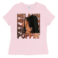 Bubblegum Pink Melanin poppin' afro woman Ladies Tee - RanaPortraitStore