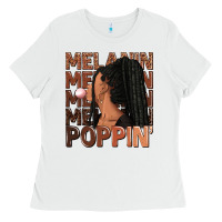 White Melanin poppin' afro woman Ladies Tee - RanaPortraitStore