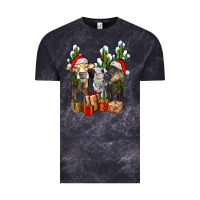 Western Christmas Cows And Cactuses Vintage Tee | Teevron