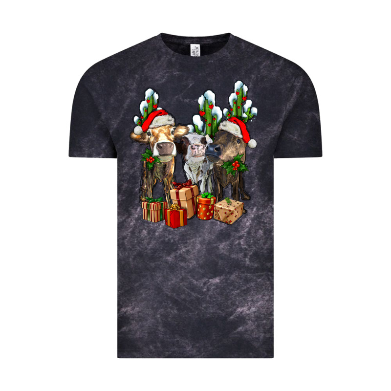 Western Christmas Cows And Cactuses Vintage Tee by AdoDesignShop | Teevron