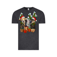 Vintage Black western christmas cows and cactuses Vintage Tee - AdoDesignShop