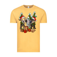 Vintage Mustard western christmas cows and cactuses Vintage Tee - AdoDesignShop