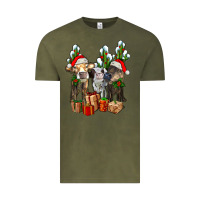 Vintage Olive western christmas cows and cactuses Vintage Tee - AdoDesignShop