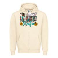 Sandshell western howdy heifer Zipper Hoodie - NancyCooperArtShop
