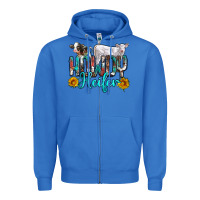True Royal western howdy heifer Zipper Hoodie - NancyCooperArtShop