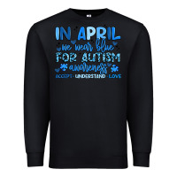 Black in april we wear blue for autism awareness Premium Sweatshirt - Artiststas