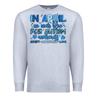 Heather Grey in april we wear blue for autism awareness Premium Sweatshirt - Artiststas