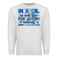 Oatmeal Heather in april we wear blue for autism awareness Premium Sweatshirt - Artiststas