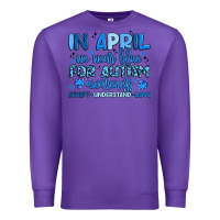 Purple in april we wear blue for autism awareness Premium Sweatshirt - Artiststas
