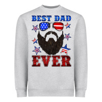 Heather Grey best dad ever american flag Heavyweight Sweatshirt - Artiststas