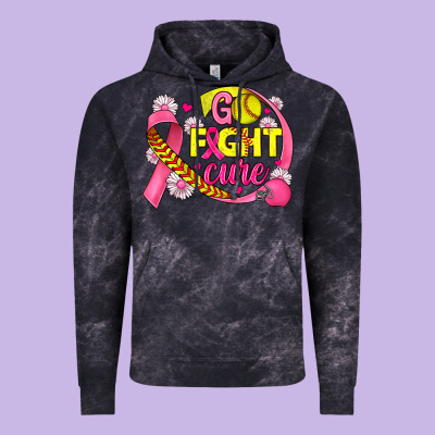 Breast Cancer Go Fight Cure Softball Vintage Hoodie Designed By Jahusdesignshop