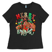 Black Merry and bright black girl sneakers Ladies Tee - RanaPortraitStore