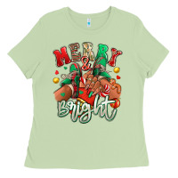 Matcha Merry and bright black girl sneakers Ladies Tee - RanaPortraitStore