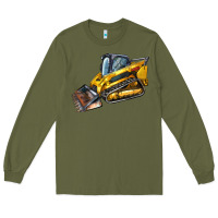 Army Green Compact Track Loader Long Sleeve Tee - LillyAllenDesigns