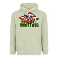 Matcha Mooey Christmas Cows Heavyweight Hoodie - LillyAllenDesigns