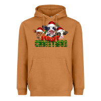 Meerkat Mooey Christmas Cows Heavyweight Hoodie - LillyAllenDesigns