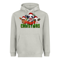 Moon Dust Mooey Christmas Cows Heavyweight Hoodie - LillyAllenDesigns