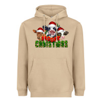 Mushroom Mooey Christmas Cows Heavyweight Hoodie - LillyAllenDesigns