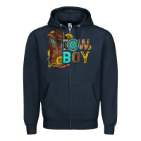 Navy western cowboy Zipper Hoodie - NancyCooperArtShop