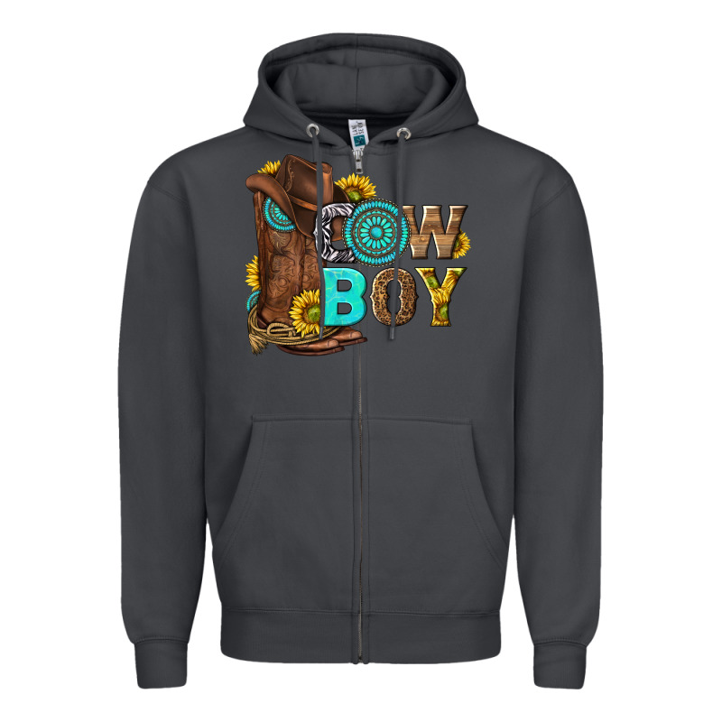 Western Cowboy Zipper Hoodie by NancyCooperArtShop | Teevron