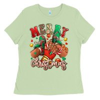 Matcha Merry Christmas black girl sneakers Ladies Tee - RanaPortraitStore