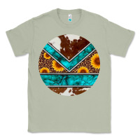 Matcha turquoise cowhide leopard sunflowers round Classic Tee - Artiststas