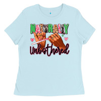 Baby Blue Naturally unbothered afro nails Ladies Tee - RanaPortraitStore