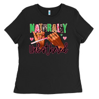 Black Naturally unbothered afro nails Ladies Tee - RanaPortraitStore