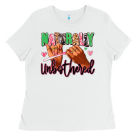White Naturally unbothered afro nails Ladies Tee - RanaPortraitStore