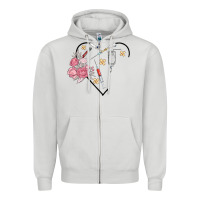 Dove Grey phlebotomy add your name Zipper Hoodie - MaliasSmallBusiness