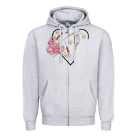 Heather Grey phlebotomy add your name Zipper Hoodie - MaliasSmallBusiness