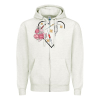 Oatmeal Heather phlebotomy add your name Zipper Hoodie - MaliasSmallBusiness