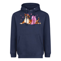 Navy boxer dog with tutu Heavyweight Hoodie - LillyAllenDesigns