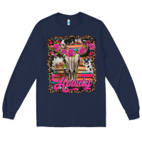 Navy howdy valentine's day bull skull Long Sleeve Tee - Jasminsmagicworld