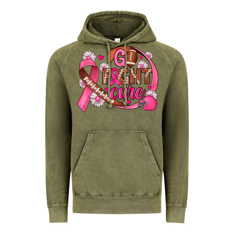 Breast Cancer Go Fight Cure Football Vintage Hoodie by JahusDesignShop | Teevron