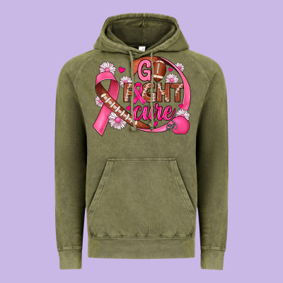 Breast Cancer Go Fight Cure Football Vintage Hoodie Designed By Jahusdesignshop