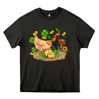Asphalt st patricks day farm chicken rooster chick  shamrock gold Heavy Core Tee - Artiststas