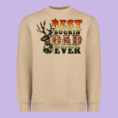Best Buckin' Dad Ever Heavyweight Sweatshirt Designed By Artiststas