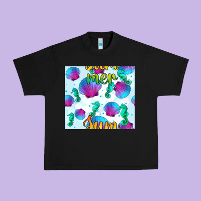 Seahorse And Sea Shell Seamless Pattern Urban Heavy Tee Designed By Bundleandbundleshop
