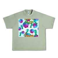 Oil Green seahorse and sea shell seamless pattern Urban Heavy Tee - BundleAndBundleShop