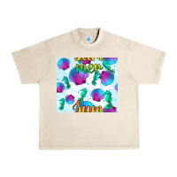 Sandshell seahorse and sea shell seamless pattern Urban Heavy Tee - BundleAndBundleShop
