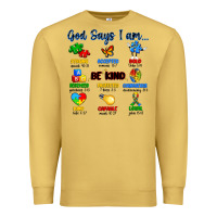 Antique Gold god says i am autism Premium Sweatshirt - Artiststas