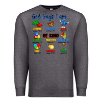 Charcoal Heather god says i am autism Premium Sweatshirt - Artiststas