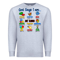 Heather Grey god says i am autism Premium Sweatshirt - Artiststas
