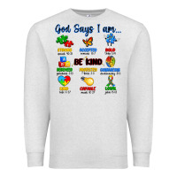 Oatmeal Heather god says i am autism Premium Sweatshirt - Artiststas