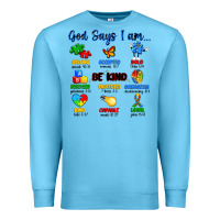 Ocean Blue god says i am autism Premium Sweatshirt - Artiststas