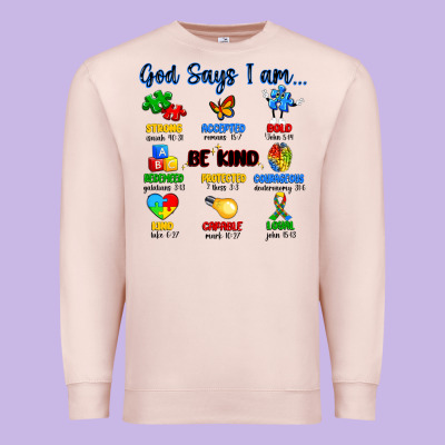 God Says I Am Autism Premium Sweatshirt Designed By Artiststas