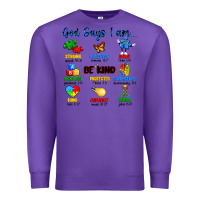 Purple god says i am autism Premium Sweatshirt - Artiststas