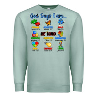 Seafoam god says i am autism Premium Sweatshirt - Artiststas